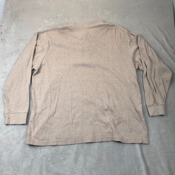 Basic Editions Mens Shirt Size 2X Beige Long-Sleeve Henley Casual Pullover Knit - Picture 9 of 9